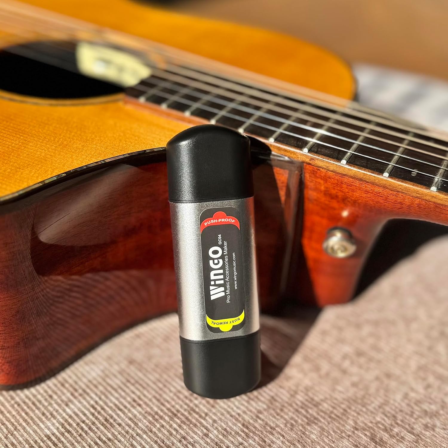 WINGO Dual Head Guitar Strings Maintenance Tool - String Care Kit Cleaning Pen for Electric Guitars, Bass, Ukulele, Violin.