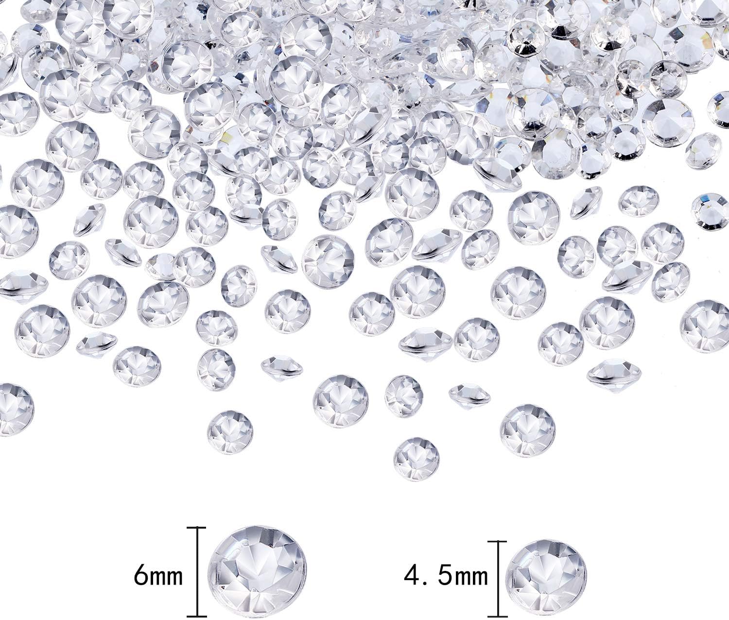 10000 Clear Wedding Table Scatter Confetti Crystals Acrylic Diamonds Rhinestones for Table Centerpiece Decorations Wedding Decorations Bridal Shower Decorations Vase Beads (Clear, 4.5 MM and 6 MM) - Image 2