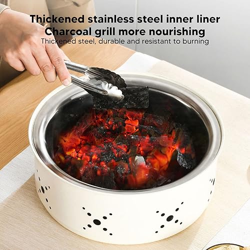 Miniatura 4 de Portable Charcoal Grill Mini BBQ Small Barbecue Grill Stainless Steel Camping Stove with Thick Body for Outdoor Picnics