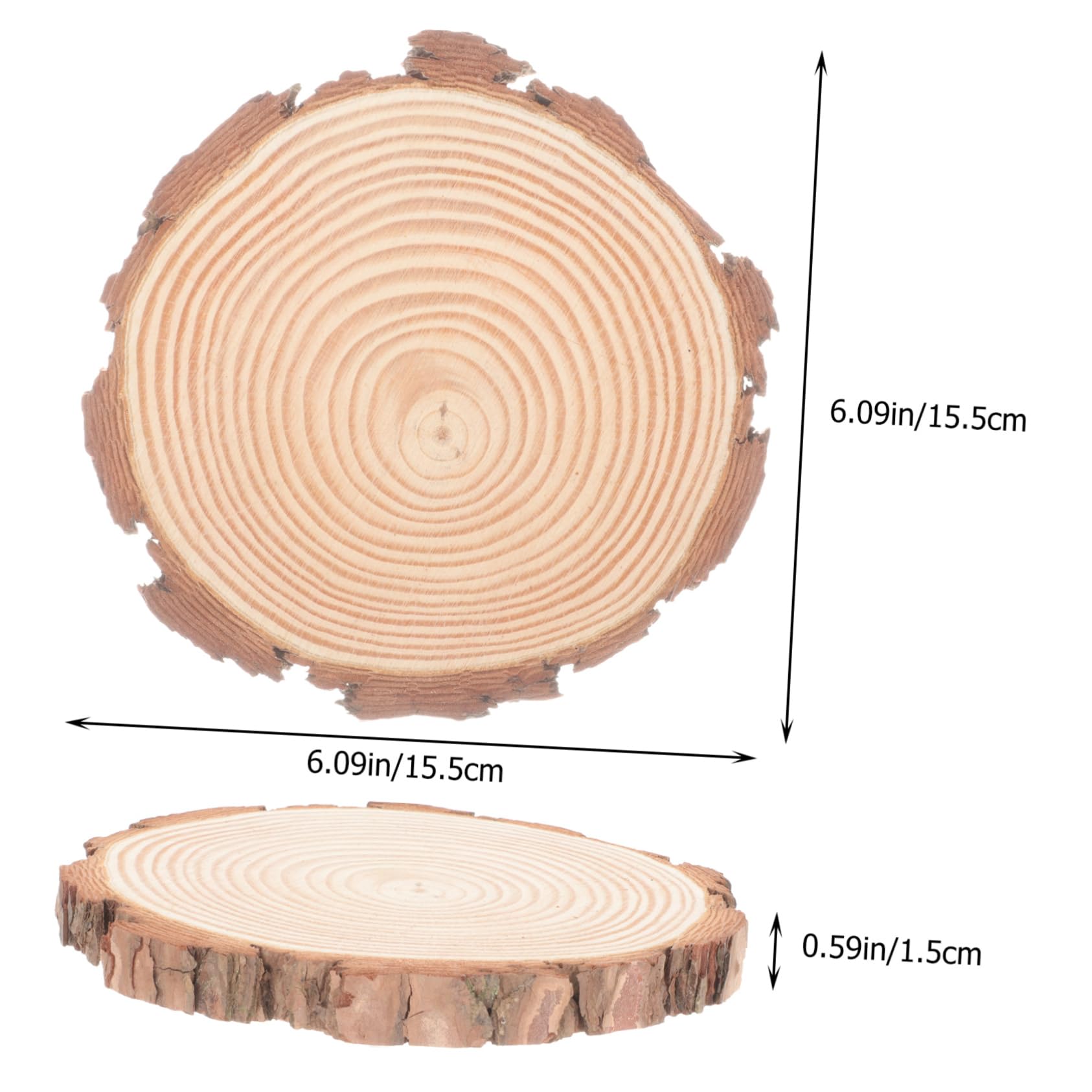 DOITOOL Rodajas de Madera sin Terminar Manualidades 6 Piezas Discos de Madera Natural Infantil Decoración de Hogar Bricolaje Creativo