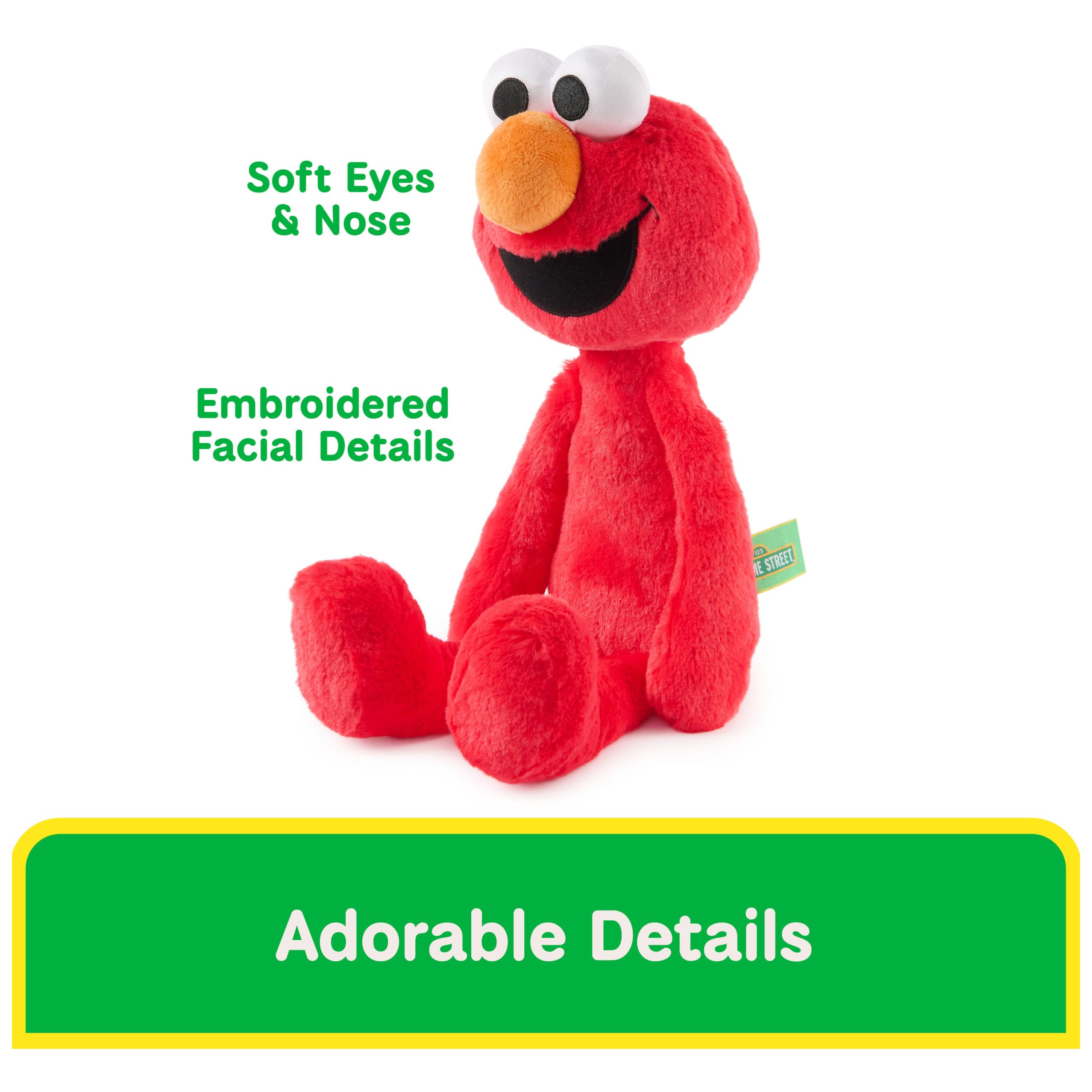 GUND Sesame Street Official Toothpick Elmo Plush, Plush Muppet
