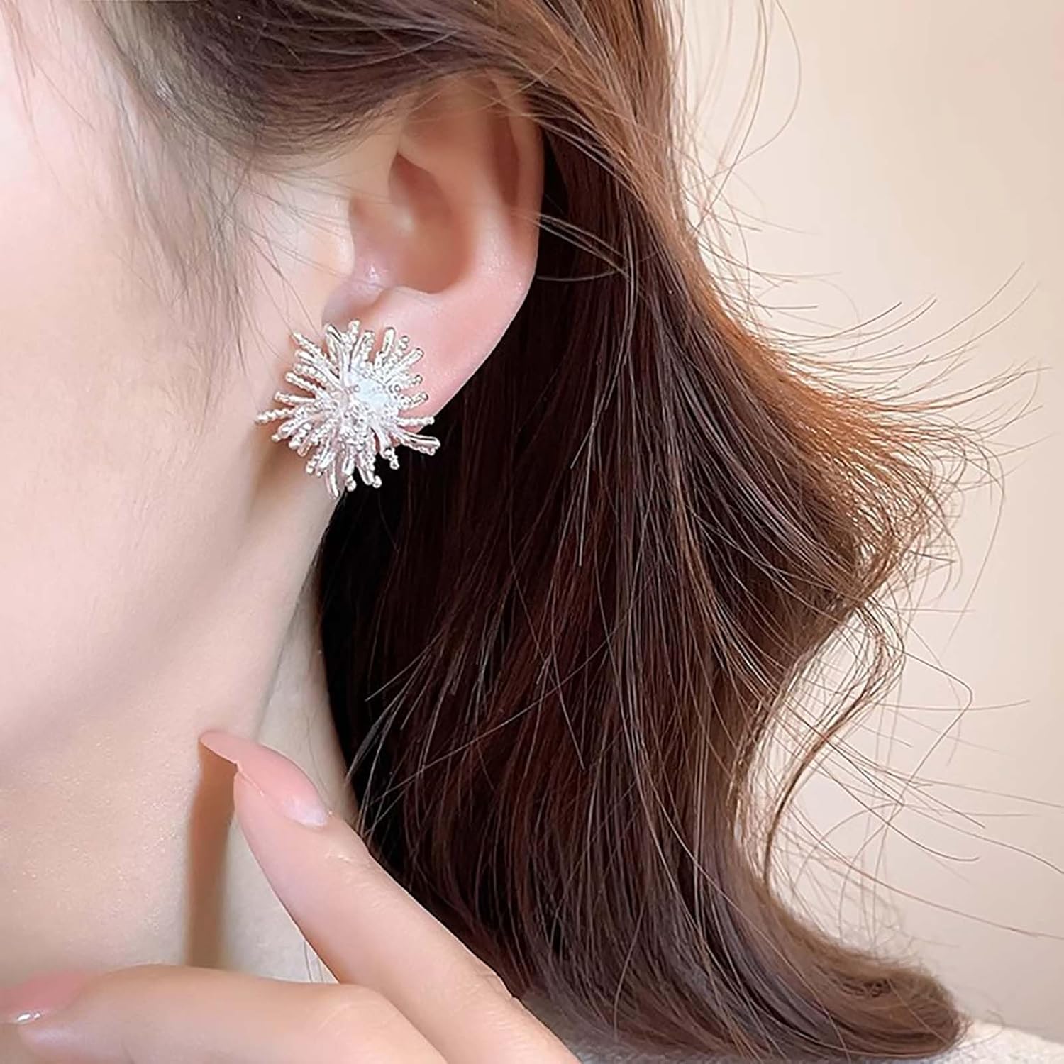 Vintage Crystal Sun Earrings for Teen Sun Flower Drop Earrings Sparkly Cz Flower Earrings Earrings Jewelry for Women - Image 2