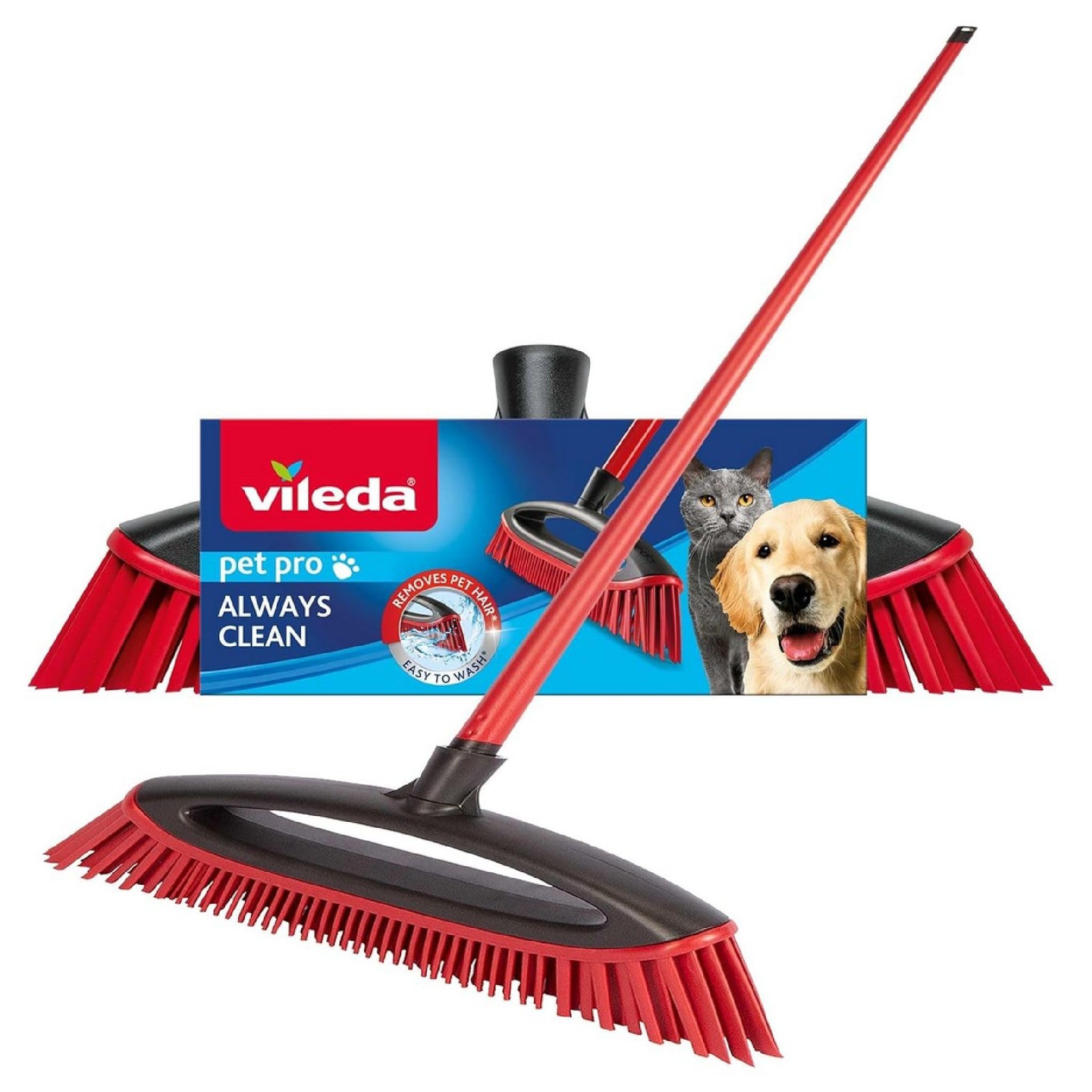 Vileda Escoba de Goma para pelos de Mascotas | Atrae y Recoge Suciedad y pelos de Mascotas | Segura y eficaz para Todas Las Superficies de Suelo | Fácil de Limpiar.