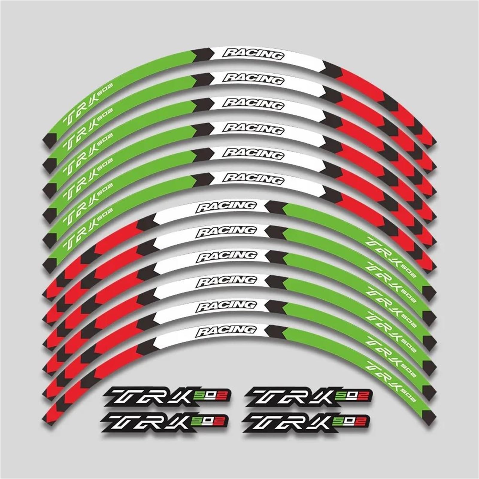 Decorative Stickers 17inch Motorcycle Sticker Rim Tire Decals Wheels Hub Reflective Stripe Set for Benelli TRK 502 Trk502 2016-2022 2021 2020 2019 2018 2017(Green)