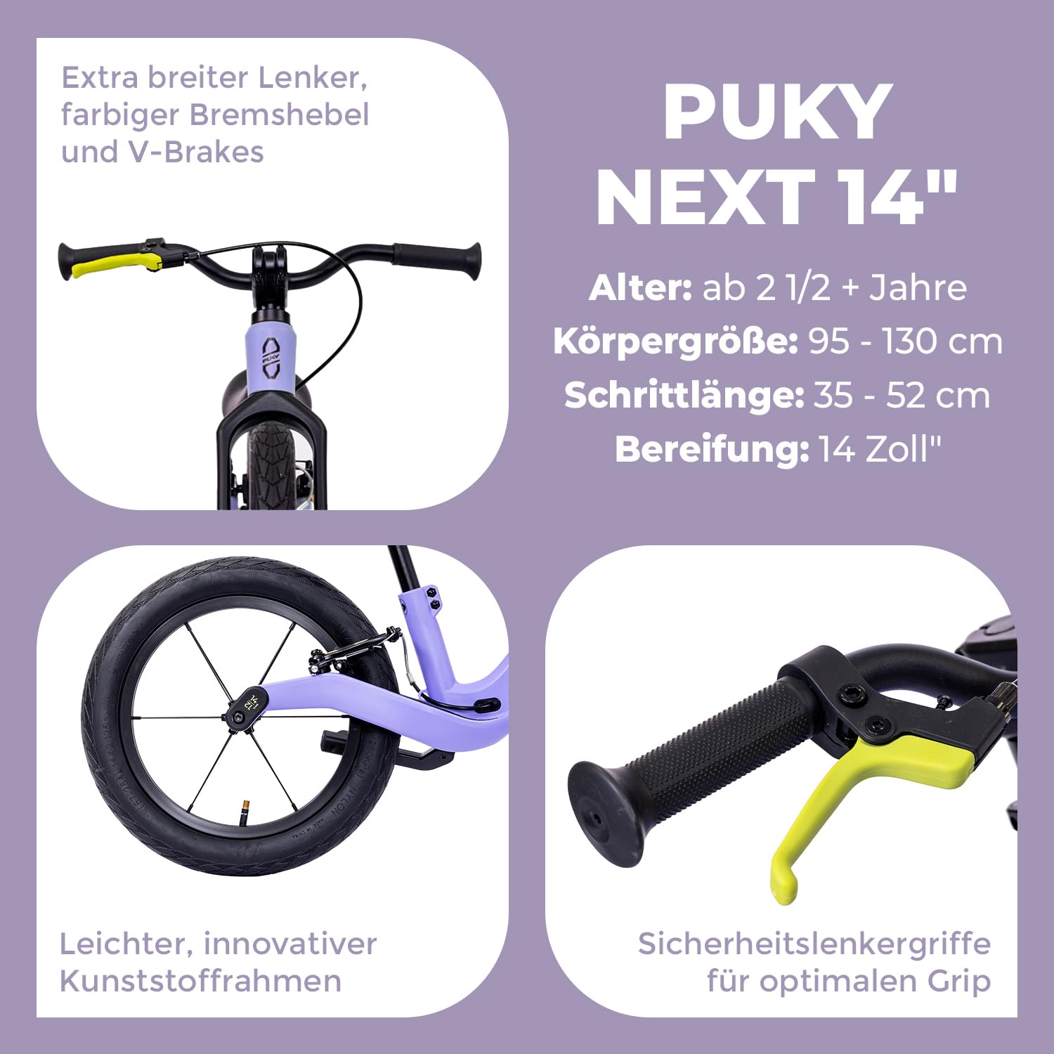 PUKY Next Product of The Year 2025 | Höhenverstellbares Laufrad ab 2 Jahre – 6 | Laufrad ab 3 Jahre | Lauflernrad mit Bremse & Sicherheitslenkergriffen | Balance Bike