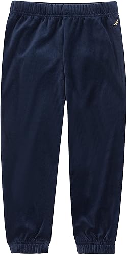 Nautica Pantalones deportivos con logotipo para niñas, pantalones deportivos de forro polar con puños acanalados y bolsillos laterales funcionales