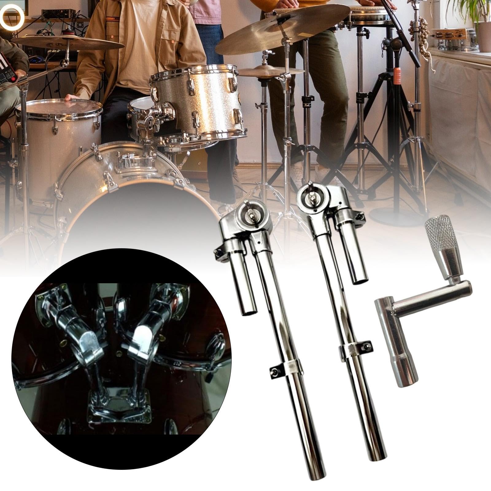 2 Supporti per Supporto per Tamburo Tom con Chiave Inglese, Hardware per Batteria a percussione per concerti in Negozio