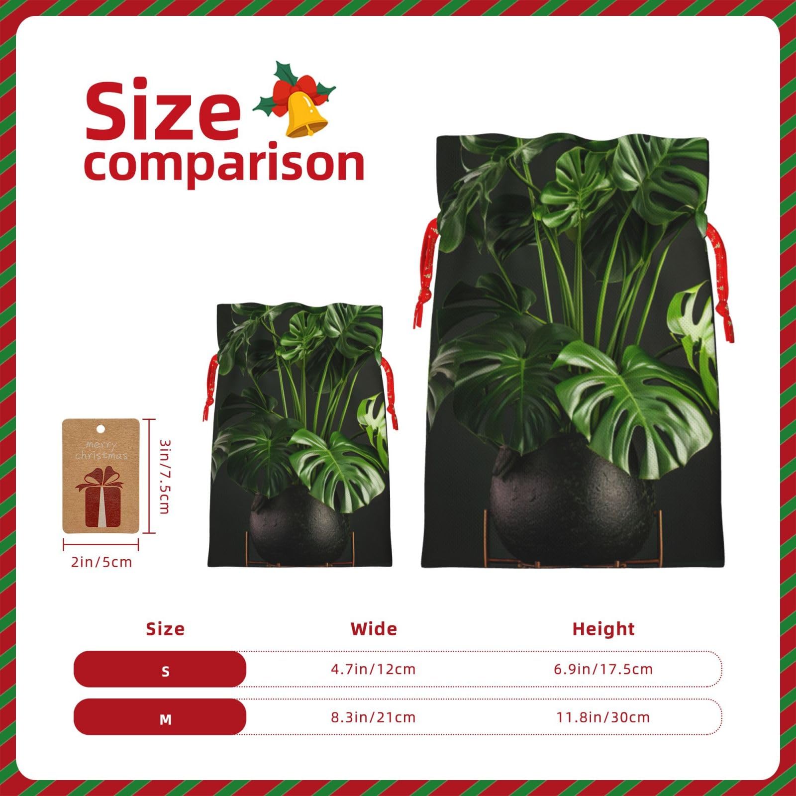 Monstera Deliciosa Banana Palm Holiday Geschenktten, wiederverwendbare  Weihnachtsgeschenktten, kunstvoller Ansatz zum Verschenken : Amazon.de:  Sonstiges