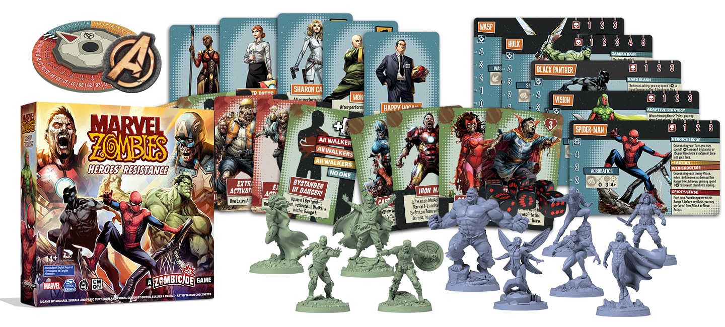 CMON | Marvel Zombies: Oporność bohaterów | Miniatury gry planszowej | Wiek 14+ | 1-4 graczy | 45-60 minut odtwarzania