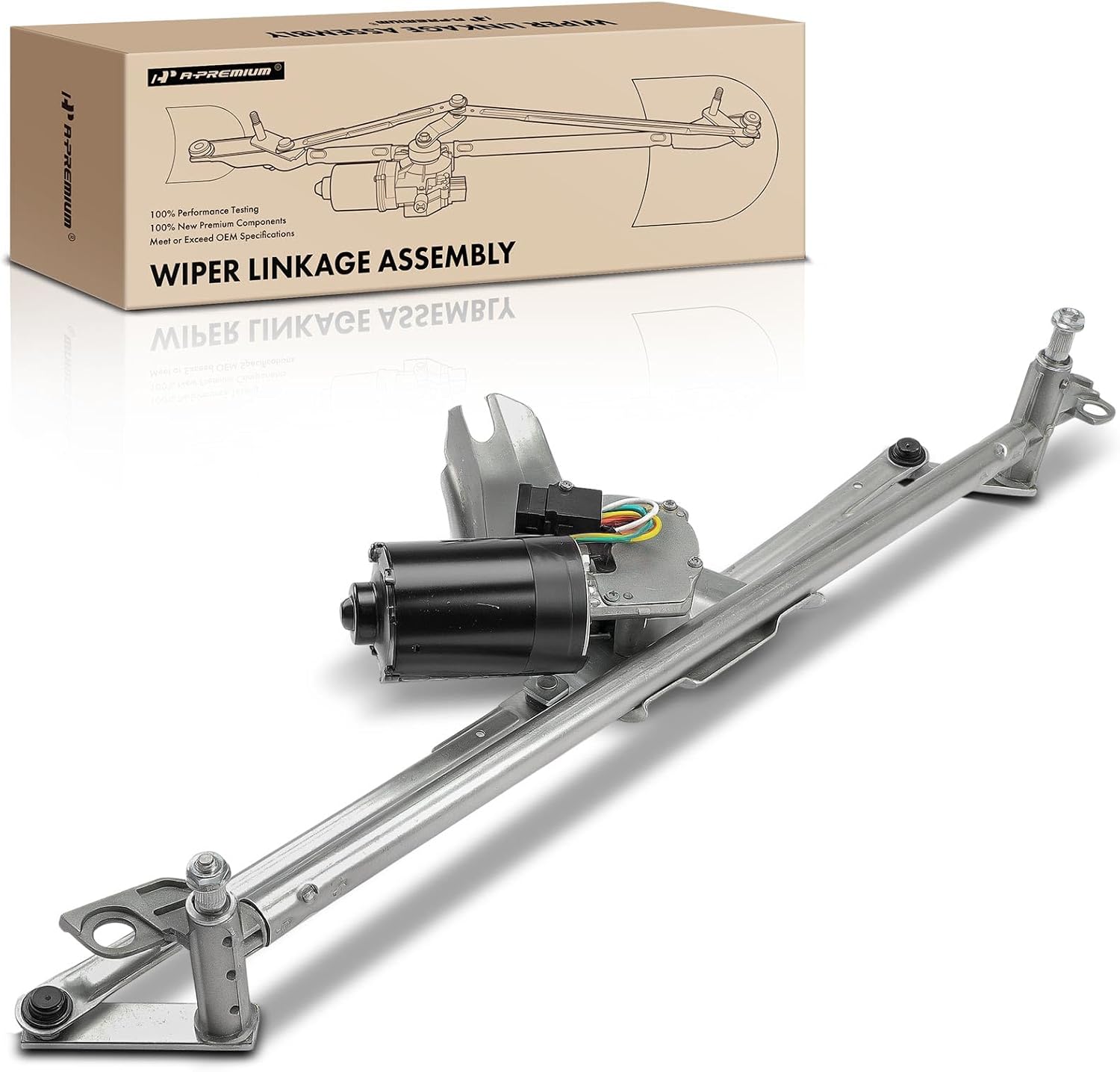 A-Premium Front Windshield Wiper Motor and Linkage Assembly Compatible with Volkswagen Jetta 1993-1999, Golf 1993-1999, Cabrio 1995-2002