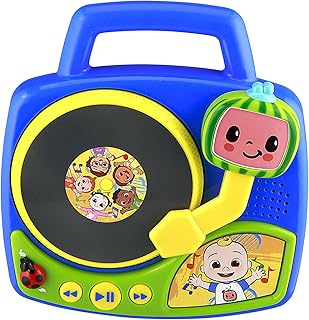 eKids Cocomelon Toy Turntable for Toddlers with Built-in Nursery Rhymes and Sound Effects for Fans of Cocomelon Toys