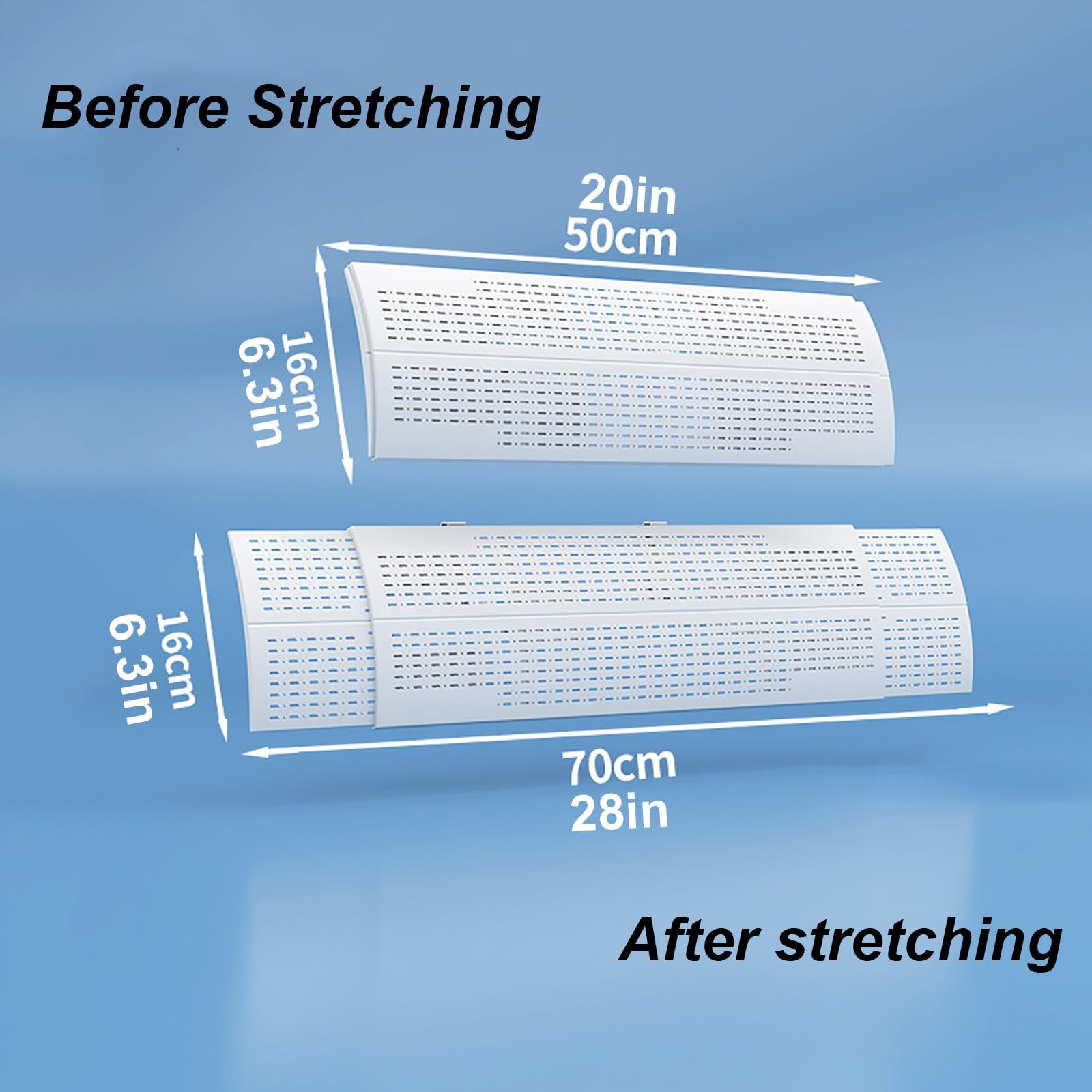 4 Deflettore Condizionatore d'Aria da Soffitto, Deflettori per Bocchette d'Aria Centralizzate da 50 a 70 cm, Parabrezza Antivento e Protezione Contro Il Flusso d'Aria Diretto
