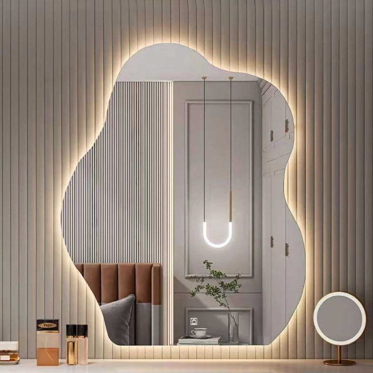 HD Glass Wall Mount Bathroom Mirror with Light || Mirror for Bathroom and Wash Basin || LED Mirror with 3 Color Light & Touch Sensor Control (Warm, White & Natural) 18x24 inch-image-29