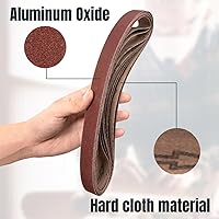 Vista 3 de POWERTEC Correas de lijado de 1 x 30, 15 unidades, 3 de cada uno de granos 40/80/120/240/400, 1 correa de lijado de óxido de aluminio de 30 pulgadas