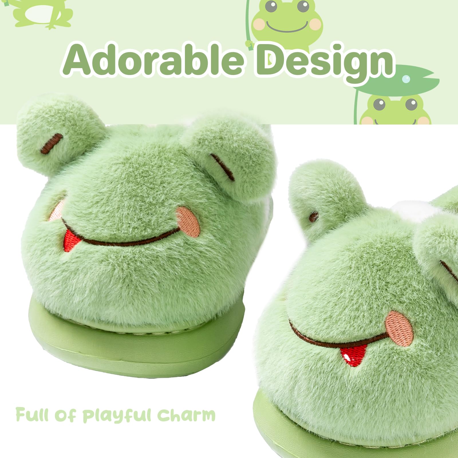 DRECAGE Chaussons Enfant pour Fille et Garçon, Pantoufles en Peluche Chaudes avec Design Animal Mignon, Antidérapantes