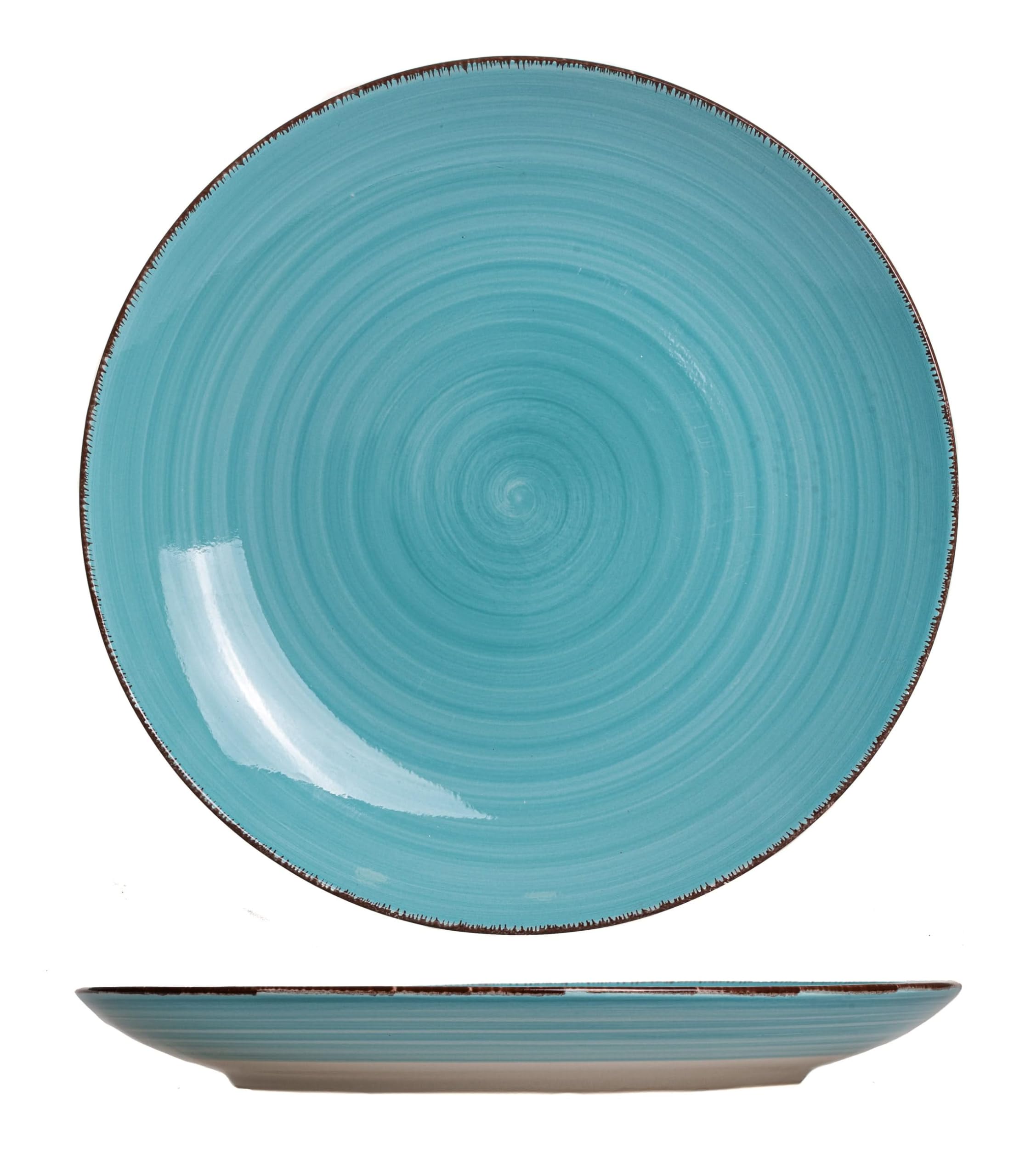 Cookinglife Delice - Piatti piani 6 pezzi, in ceramica, 26,5 cm, blu, lavabili in lavastoviglie, adatti al forno a microonde
