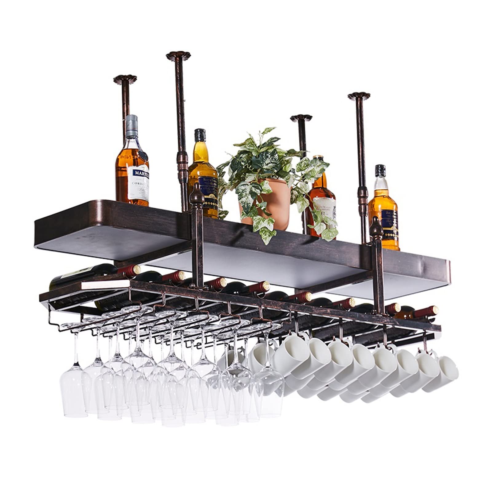 Support de verre à vin suspendu 100cm pour bar restaurant et salon