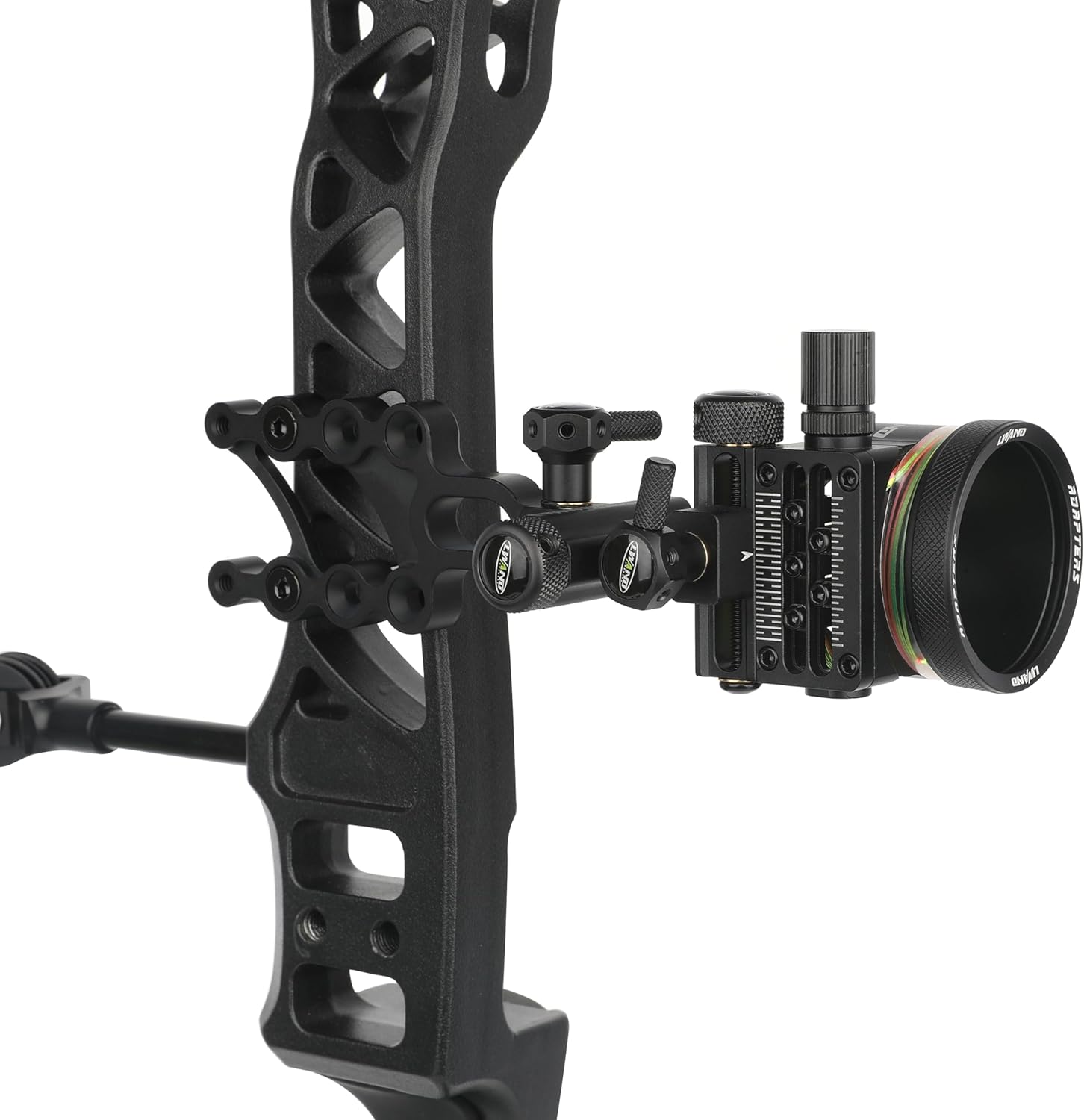 Cpmpound Bow Sight 5 Pin, Short/Long Bar, 4X 6X 8X Lens, Tool Less Windage & Elevation Adjustability, for Compound Bow Hunting Shooting