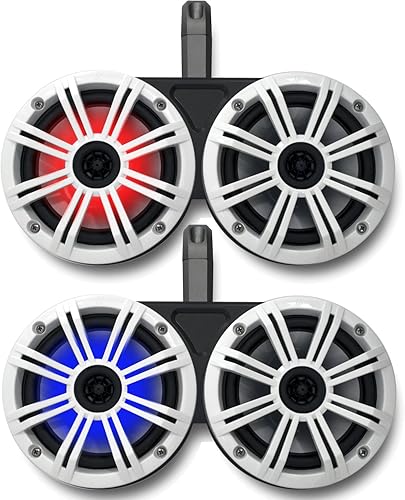 Miniatura 1 de KICKER Sistema dual negro de la torre de la vigilia blanco 6,5" altavoces marinos RGB LED