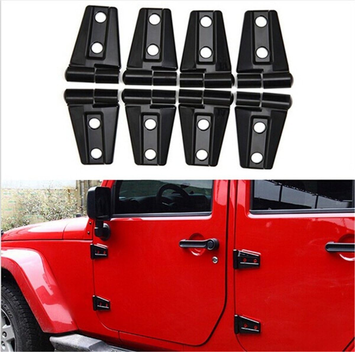 FMtoppeak One Set of 8 Pcs Black ABS Door Trim Engine Hood