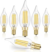 Vista 18 de Hizashi - Bombillas led con base E12 tipo llama de vela, equivalentes a 40 W, CRI de más de 90, regulables, 4 W, 450 lm, blanco cálido suave de 2700