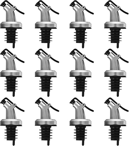 Miniatura 7 de 6 boquillas dispensadoras de aceite plateadas, boquilla dispensadora de aceite de oliva para tapón de botella, tapa a prueba de fugas para aceite,