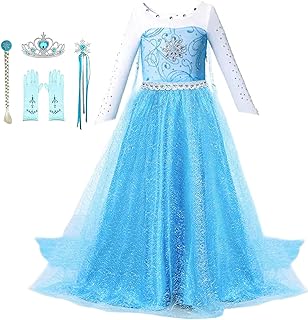 Girls Princess Elsa Dress Costume - Birthday Party Dress Up for Toddler Girl