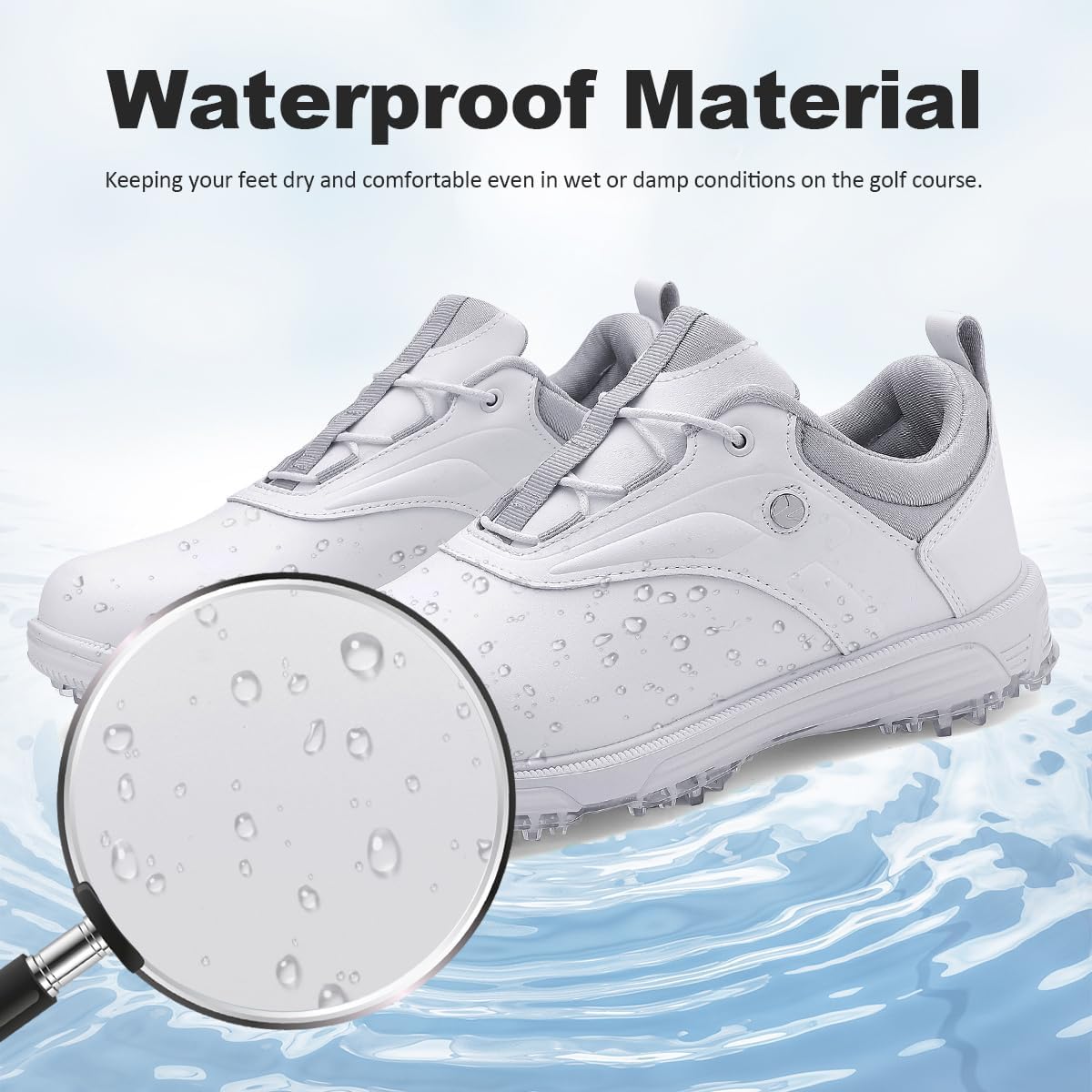 ULTIANT Mens Golf Shoes Waterproof Fixed Spikeless Sole Comfortable Outdoor Sport Shoes Size7.5-13 - Image 4