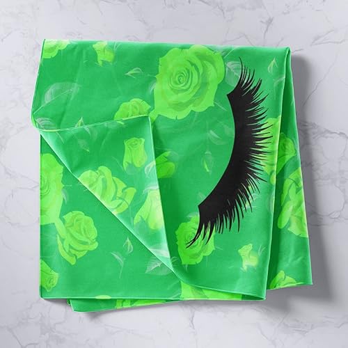 Miniatura 3 de Long Eyelash Kids Tapestry,Girlish Makeup Fashion Glamorous Wall Tapestries,Girls Boys Adults Bedroom Decor,Rose Flowers Romantic Wall Hanging,Green
