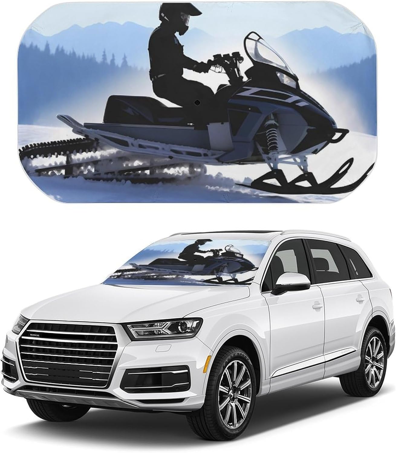 Car Windshield Sunshade Umbrella - Snowmobile Foldable Car Windshield Sun Shade Cover,Heat Insulation,Cooling
