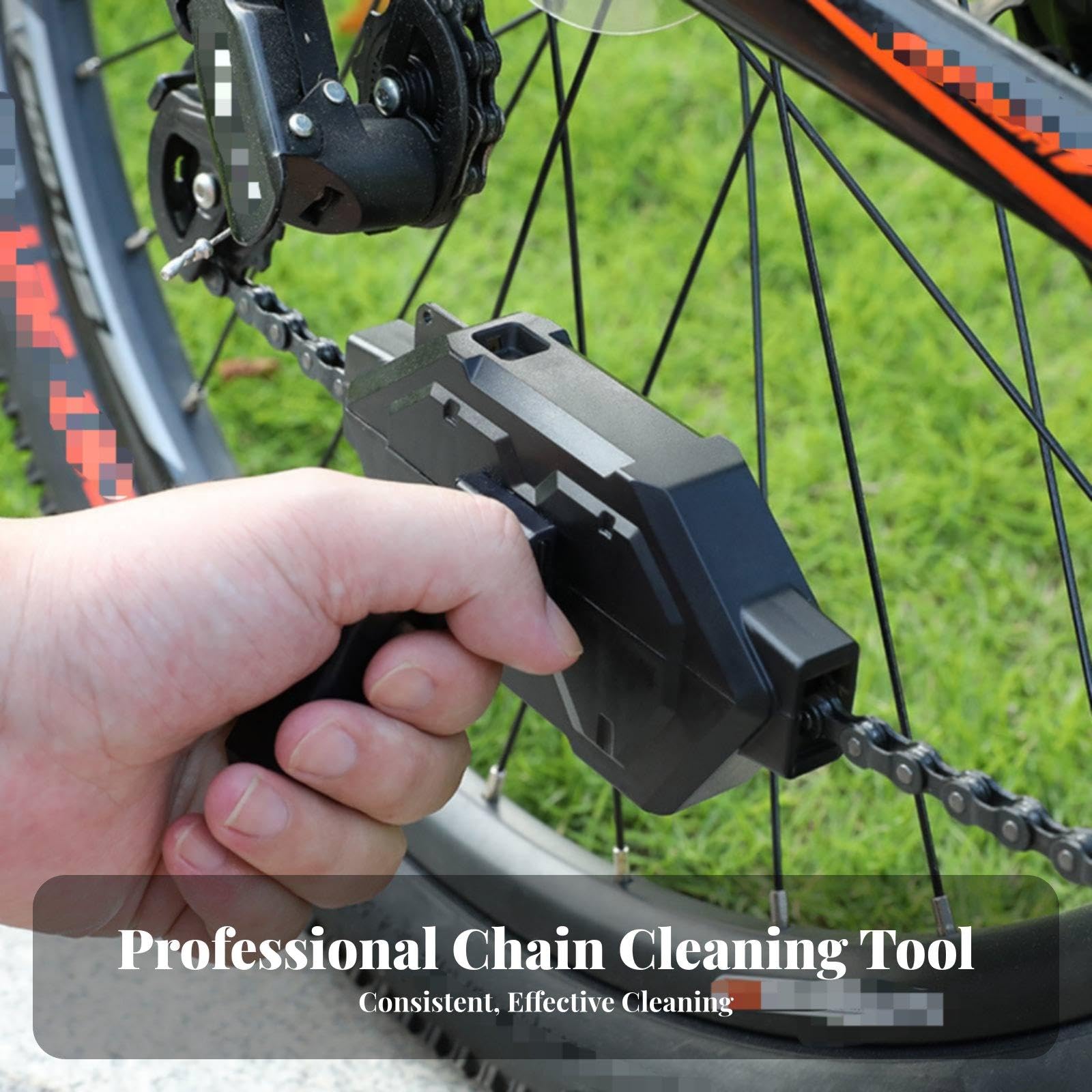 Nettoyeur de Chaîne de Vélo 3X, Brosse à Chaîne Légère, Kit de Nettoyage pour Composants de Vélo, Idéal pour Les Vététistes, et L'en