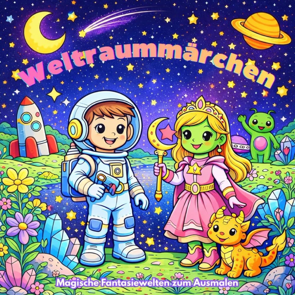 Weltraummärchen: Magische Fantasiewelten zum Ausmalen