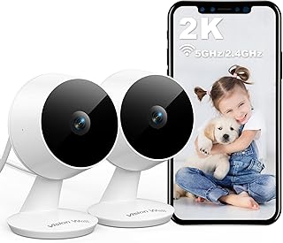 VISION WELL Mini Socket Security Camera 2K IP65 Waterproof Indoor & Outdoor for Home, Pets & Babies, Motion Detection, Nig…