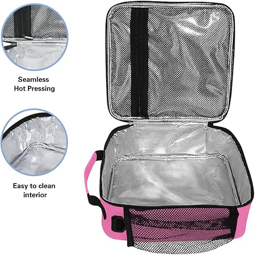 Miniatura 8 de Lonchera con nombre personalizado para niños, azul cielo profundo, enfriador, aislada, para niños y niñas, bolsa de almuerzo con correa para el