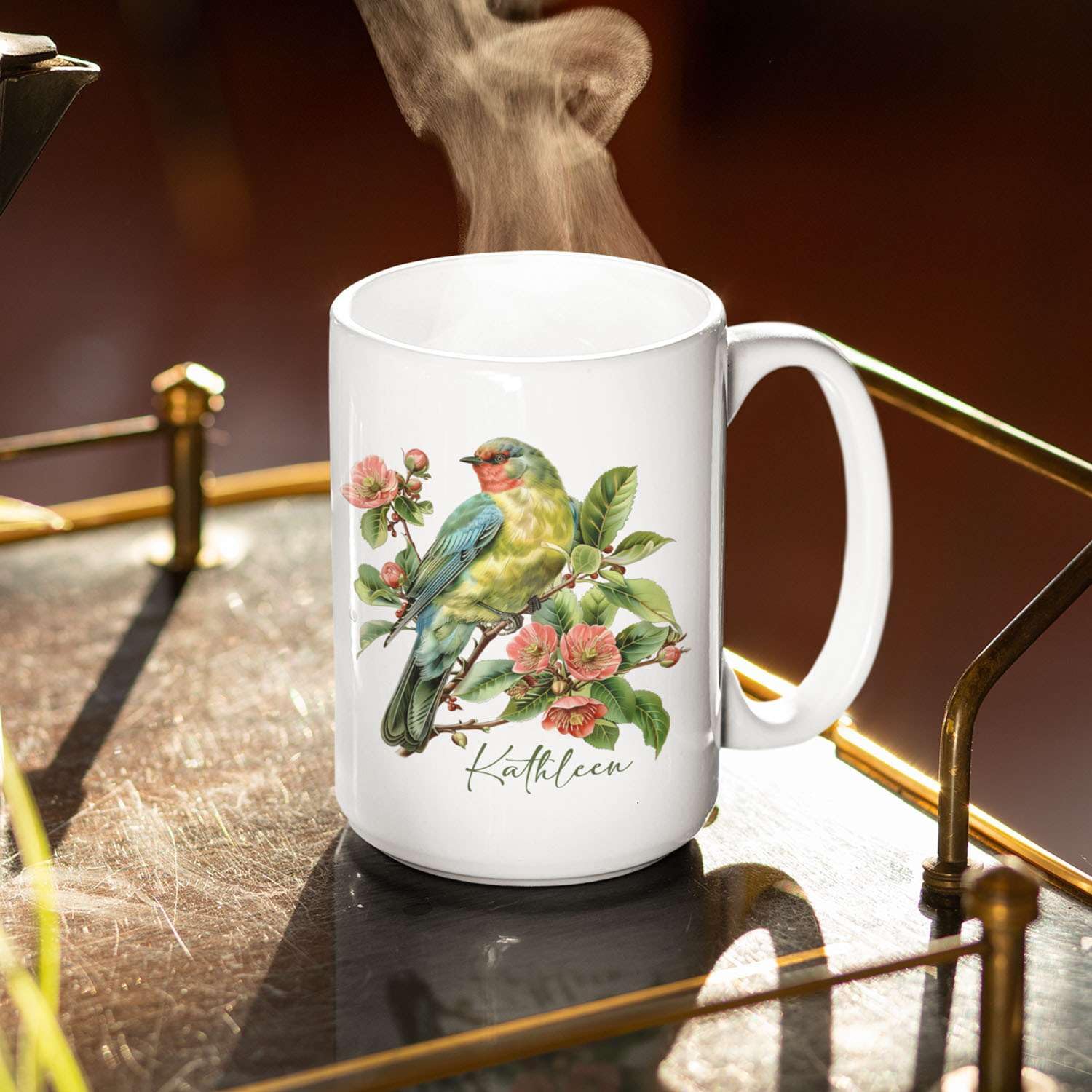 Amazon.com: Personalized Bird And Floral Ceramic Mug, Custom Name Coffee  Cup 11oz Or 15oz, Vibrant Nature Inspired Design Cup, Gift For Bird Lovers,  Customized Nature Enthusiasts White Mug : Home & Kitchen