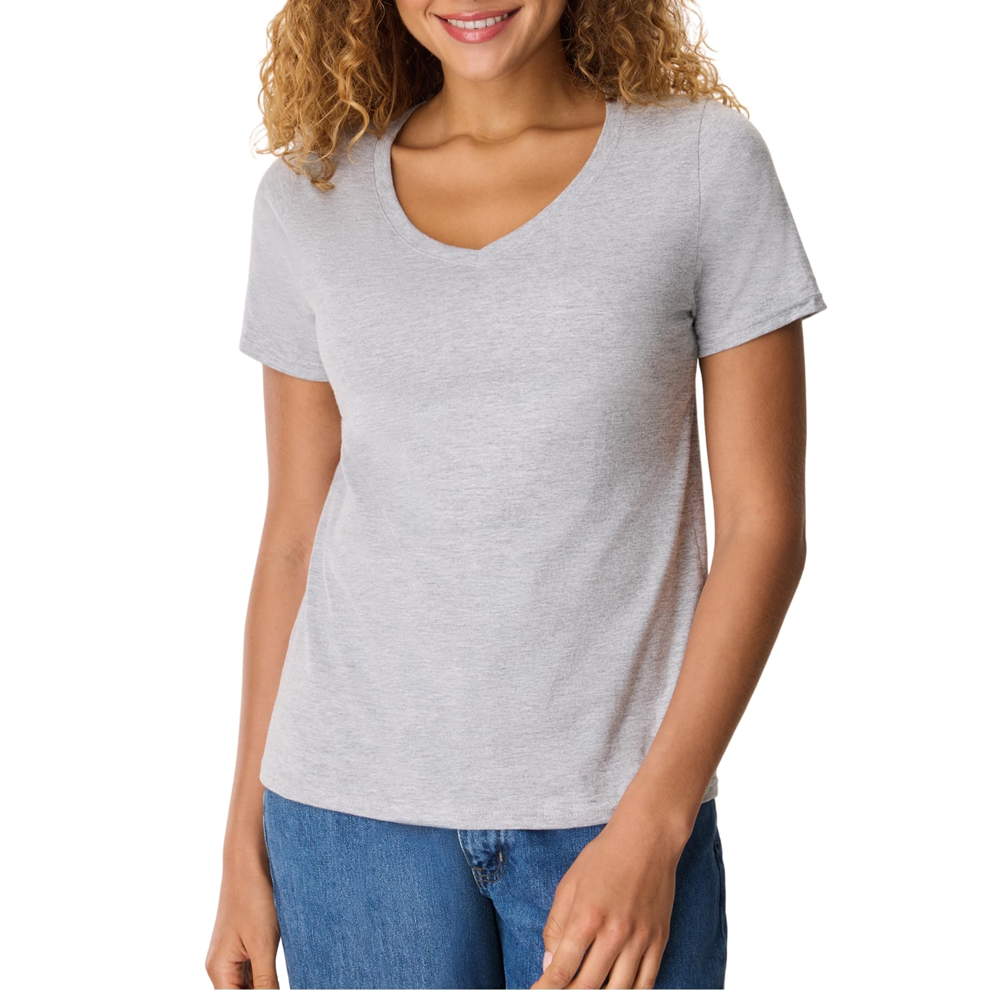 Women's Perfect-T V-neck T-shirt, Cotton Short Sleeve Tee for Women, 1 or 2-Pack