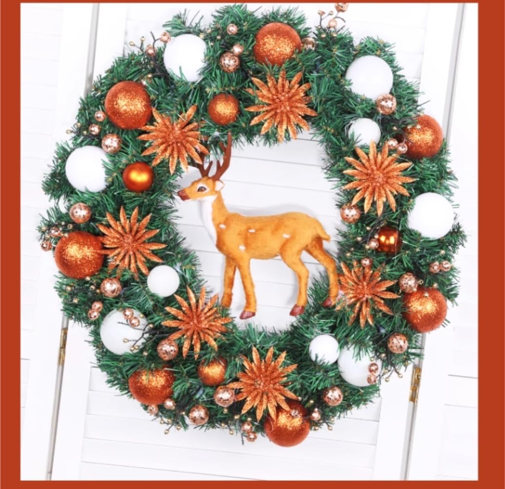 Winterkranz Dekokranz Die Weihnachtskranzdekoration Eignet Sich for Die Innen- Und Außendekoration Adventskranz Christbaumschmuck(7 3/8)