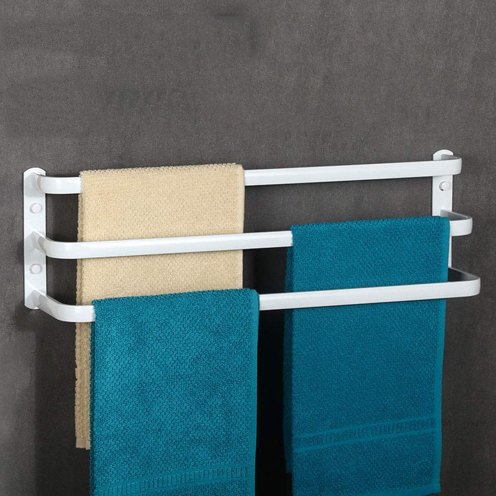 Portasciugamani da bagno a parete, portasciugamani in alluminio con spazio di dislocazione multistrato, portasciugamani per bagno, cucina, hotel, nero, triplo strato 30 cm (bianco triplo strato 50 cm)