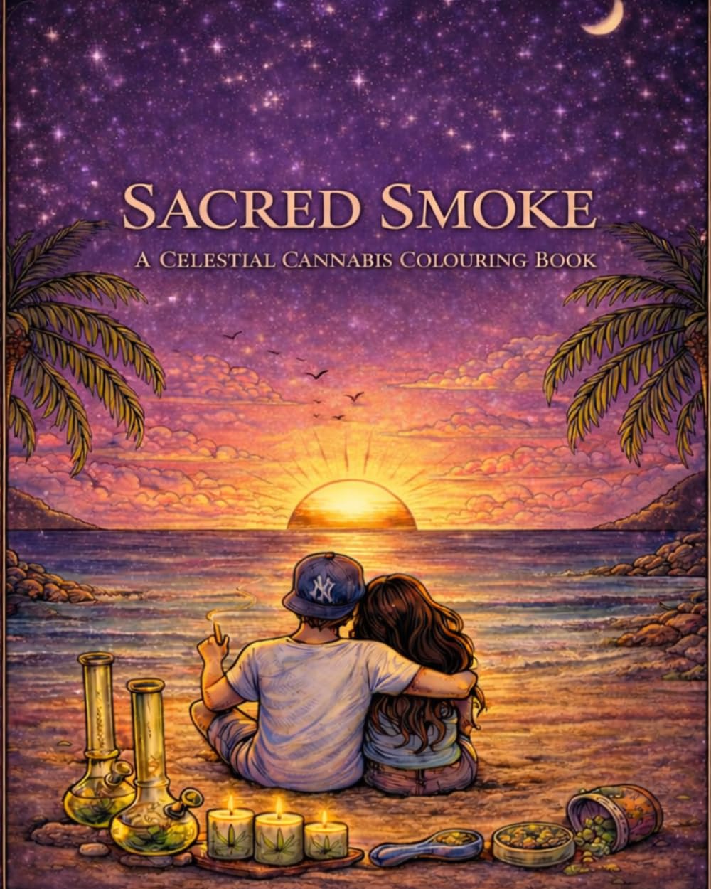 Sacred Smoke: A celestial cannabis colouring book.