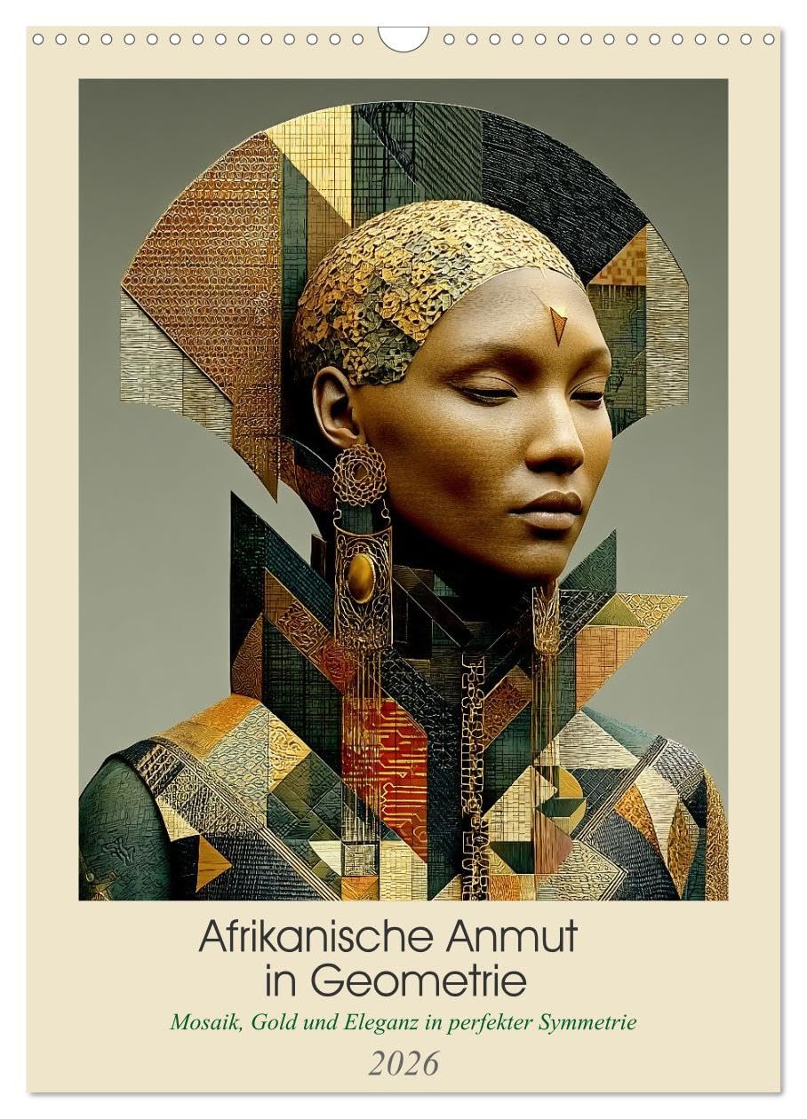 African grace in geometry UK-Version (Wall Calendar 2026 DIN A3 Portrait), CALVENDO 12 Month Wall Calendar — image 1
