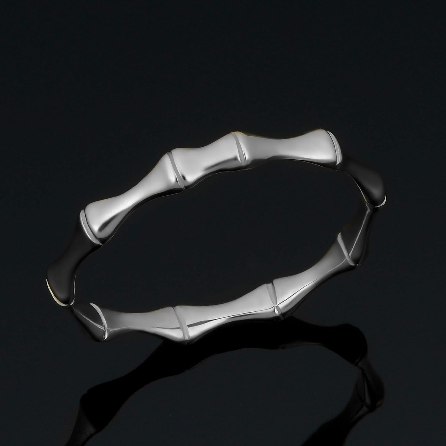Kooljewelry 14k Yellow, White or Rose Gold 2.6 mm Bamboo Ring