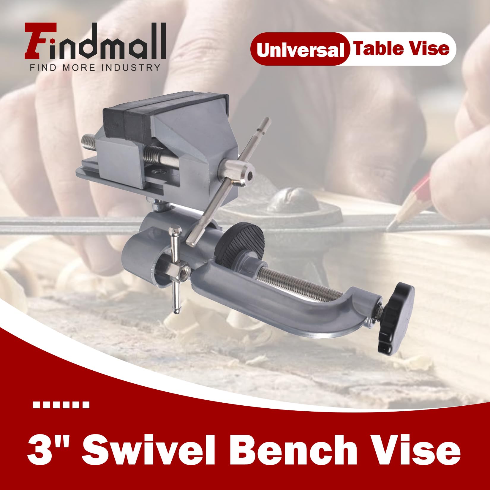findmall Tornillo de mesa universal giratorio de aluminio de 360 grados para sujetar piezas pequeñas en joyería, fabricación de modelos electrónicos y más