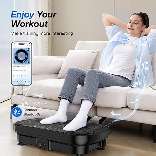 Miniatura 3 de MERACH Vibration Plate Exercise Machine, Vibration Plate for Lymphatic Drainage Weight Loss, Vibrating Plate Exercise Machine with Bluetooth and LED