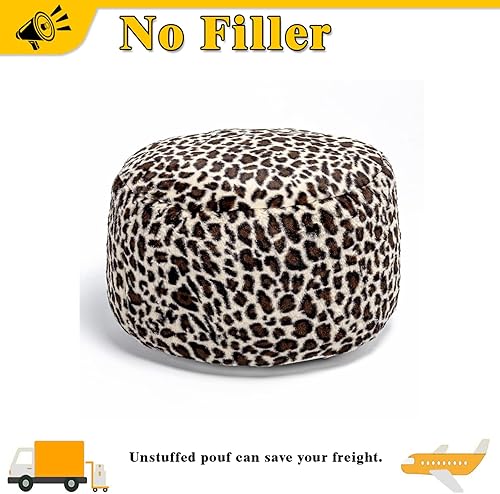 Miniatura 55 de Asuprui Puf otomano sin relleno, reposapiés otomano de 20 x 12 pulgadas, puf redondo para piso, sin relleno, reposapiés con almacenamiento para sala