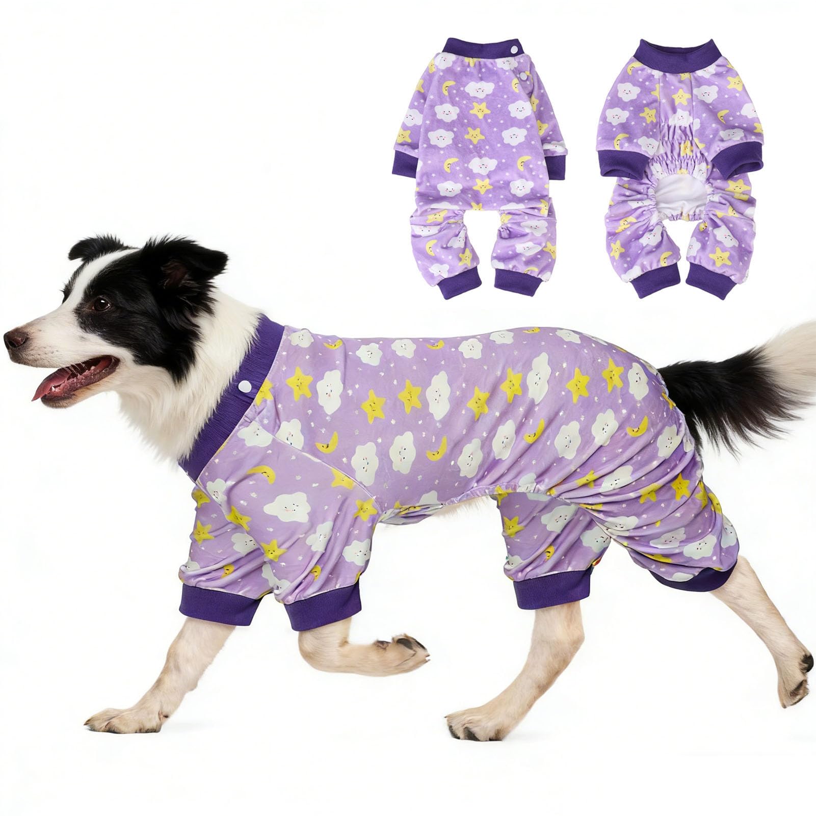 BEAUTYZOO Dog Pajamas Large Sized Dog, Soft Fleece Puppy Sweater for Girl Boy Dogs, Warm Velvet Doggie Pjs Jammies Onesies, Stretchy Pet Jumpsuit Body