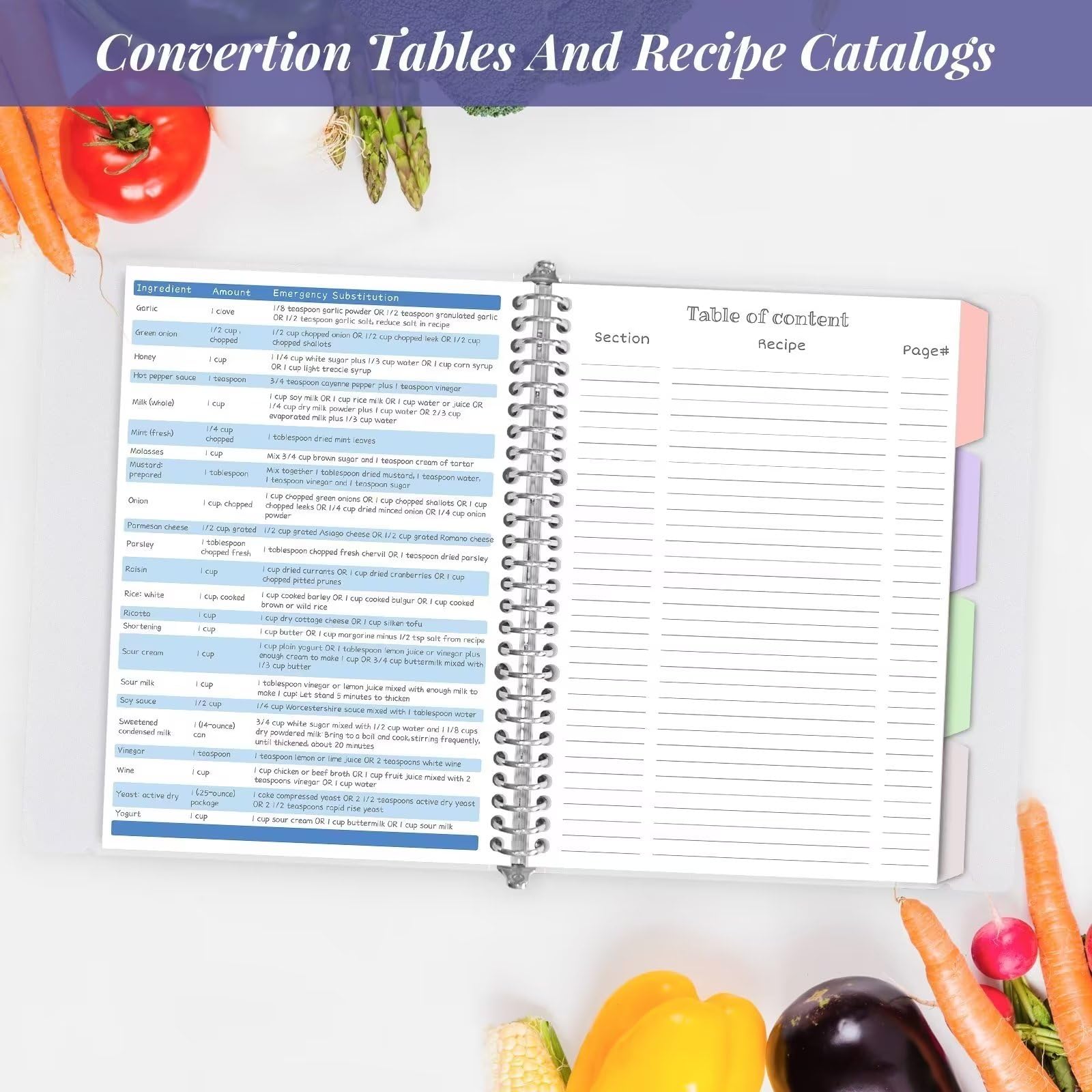 Libro di ricette vuoto per scrivere le tue ricette, 21,6 x 27,9 cm, copertina rigida rimovibile, raccoglitore per ricette di famiglia con divisori, libro di ricette personale personalizzato, contiene