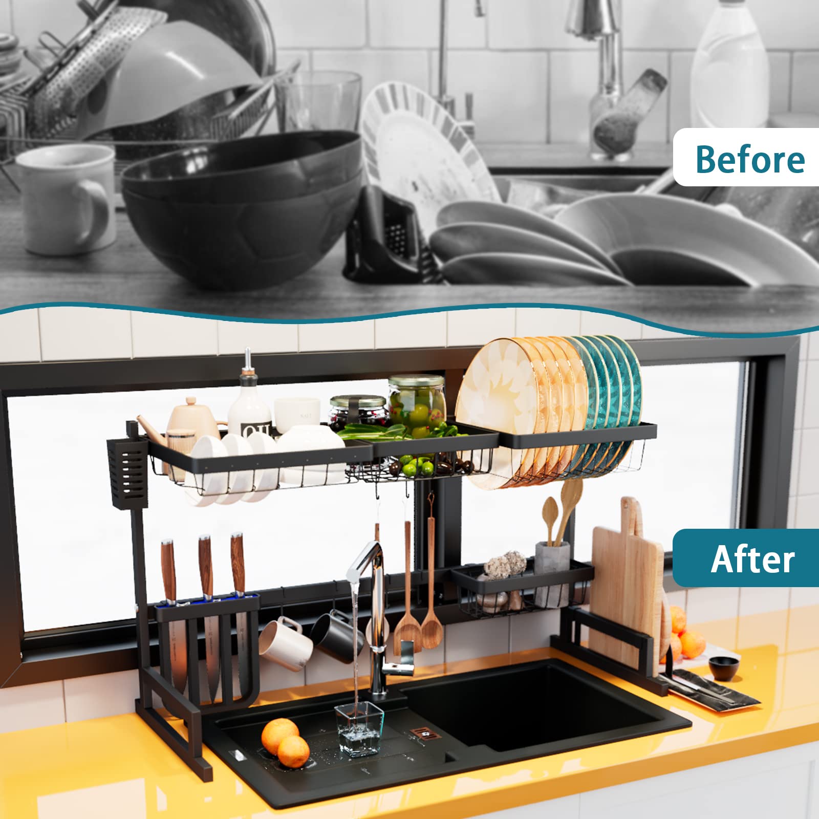 Snapklik.com : Vipush Over The Sink Dish Drying Rack - Large Dish ...