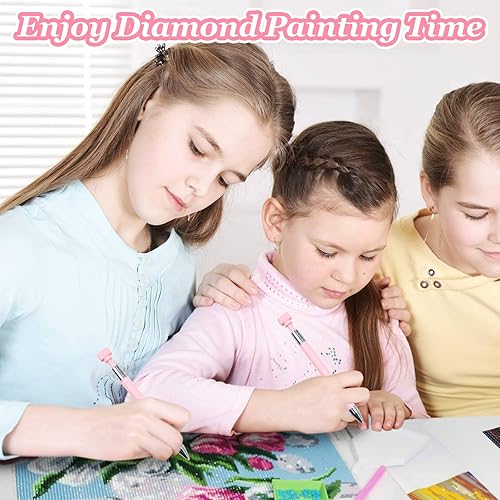 Miniatura 7 de ZYNERY Kit de 21 piezas de bolígrafos para pintura de diamantes, 1 bolígrafo de cera recargable con 20 piezas de cera, bolígrafo giratorio con punta