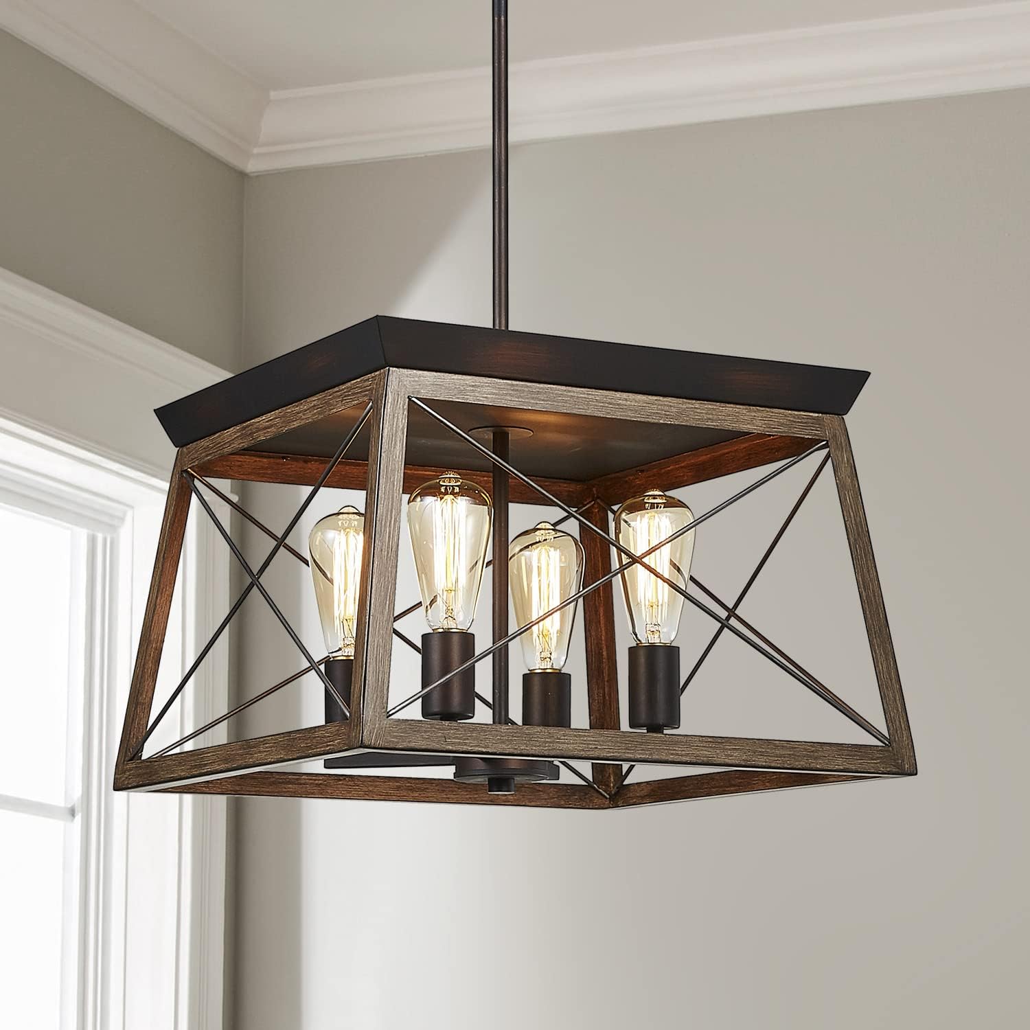 Saint Mossi 4-Lights Farmhouse Pendant Light Fixture,Antique Bronze ...