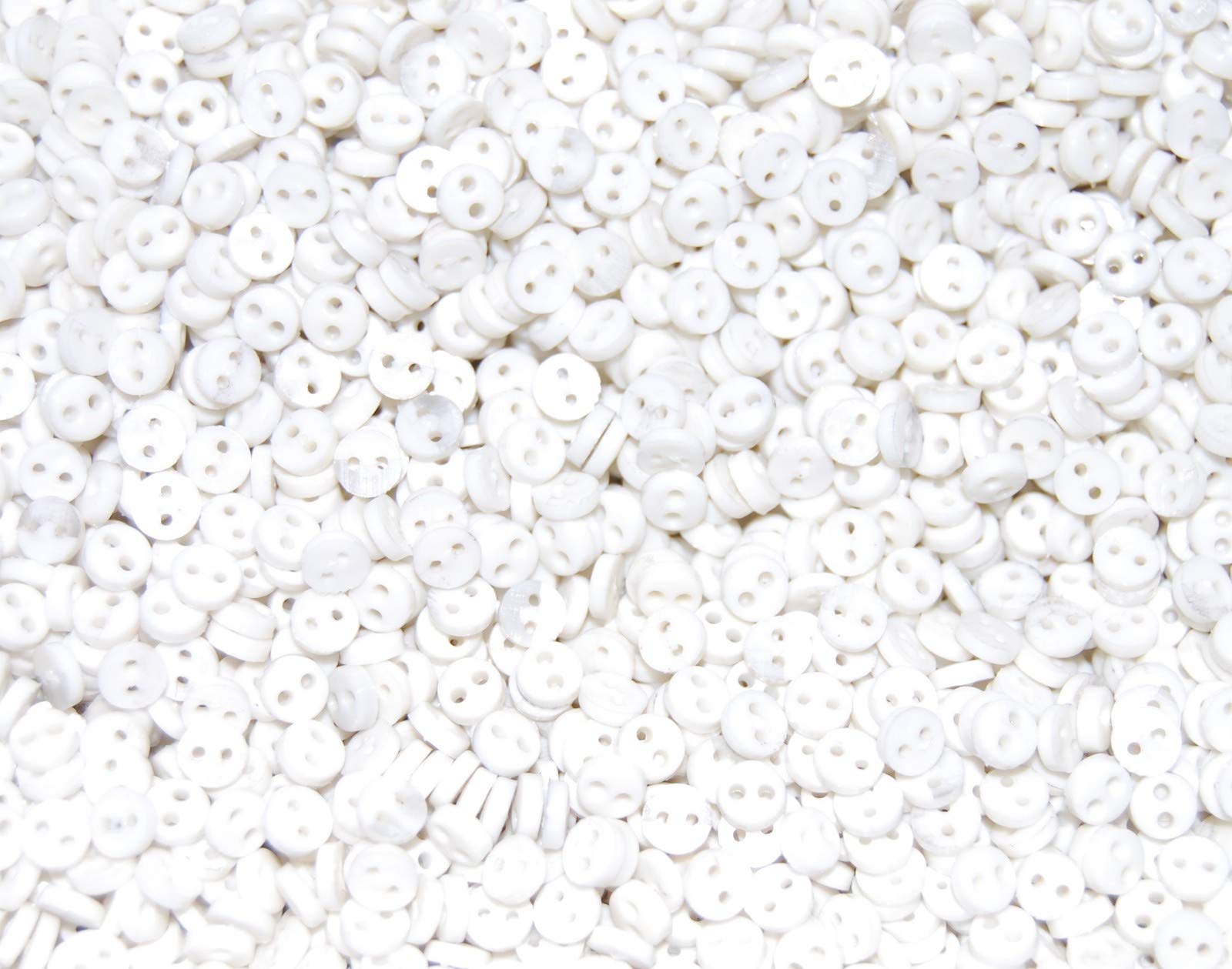 celloexpress 4mm White Circles Mini Doll Buttons for Dolls & Soft Toys Clothes - 4mm Assorted Colours & Designs (Pack of 1000, White Circles) โ image 1
